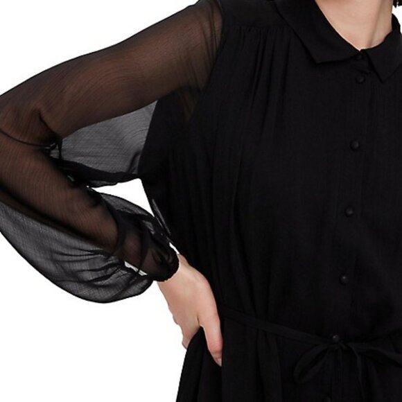 VERO MODA Vmkaya Fall Ls Short Shirt Dress women's size M black - Picture 5 of 16